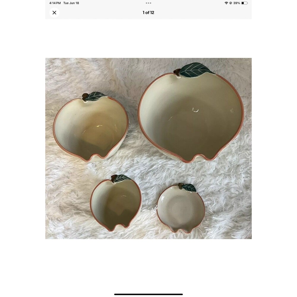 Seagrove Pottery North Carolina Kovack Pottery MK Apple Nesting Bowls VTG 1995